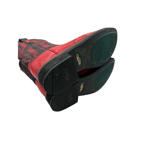 Lucchese 2000 8 Full Quill Ostrich Red Black Women’s Western Cowgirl Boots - Picture 9 of 9